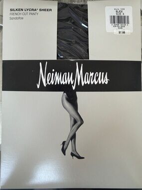Neiman Marcus Silken Lycra Sheer French Cut Panty - Black Size A